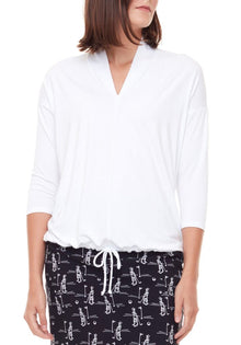  Swing Control Bamboo 3/4 Sleeve Top - White