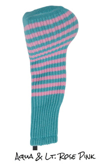  Aqua and Light Rose Pink Club Sock Golf Headcover