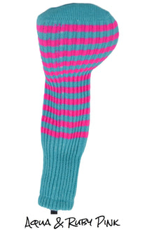  Aqua and Ruby Pink Club Sock Golf Headcover