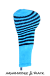 Aqua Marine and Black Club Sock Golf Headcover | Peanuts and Golf