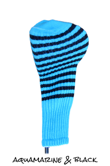  Aquamarine and Black Club Sock Golf Headcover