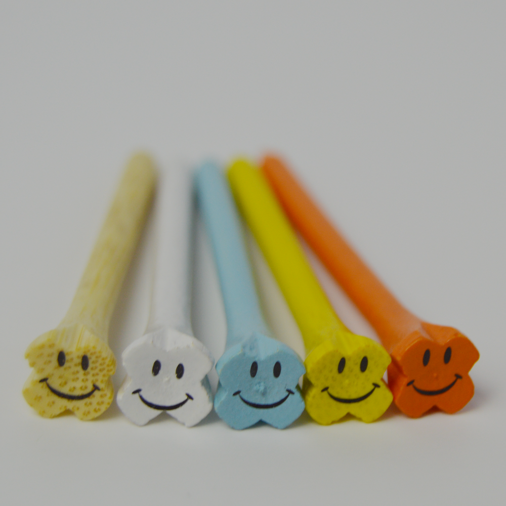 Bamboo Smiley Face Golf Tees - Pack of 15 Tees
