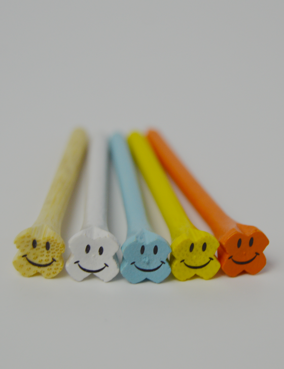 Bamboo Smiley Face Golf Tees - Pack of 15 Tees