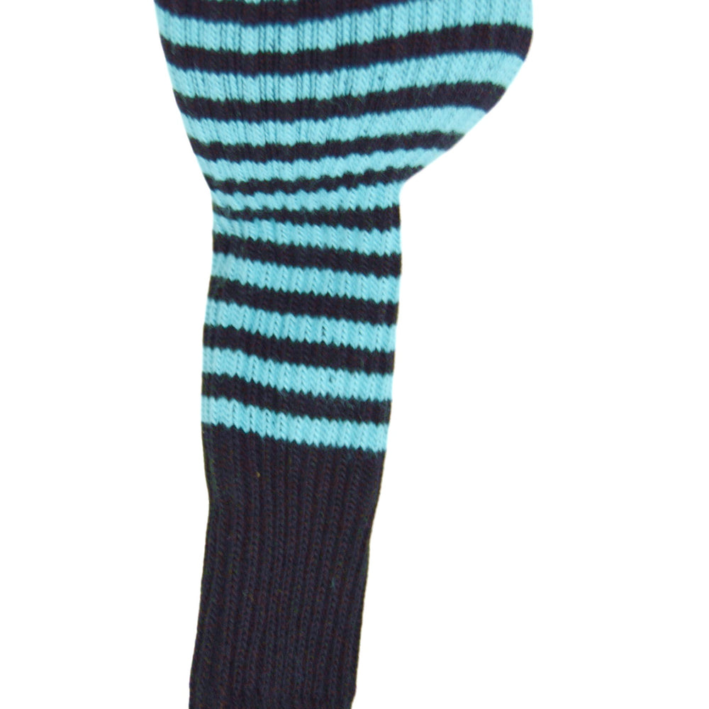 Black and Aqua Club Sock Golf Headcover