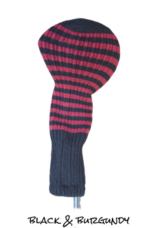  Black and Burgundy Club Sock Golf Headcover