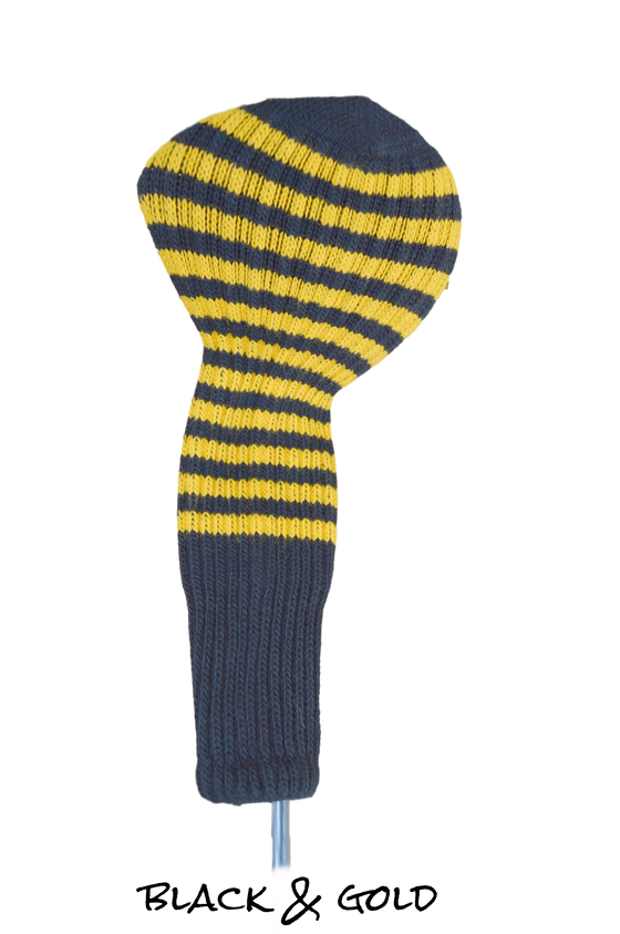 Black and Gold Club Sock Golf Headcover