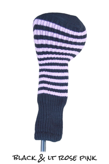  Black and Light Rose Pink Club Sock Golf Headcover