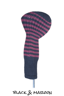  Black and Maroon Club Sock Golf Headcover