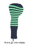Black and Lime Green Club Sock Golf Headcover