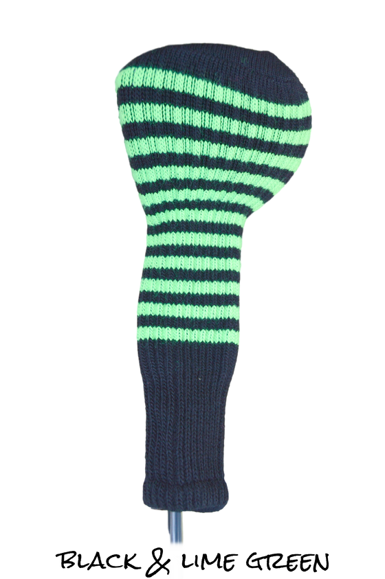 Black and Lime Green Club Sock Golf Headcover