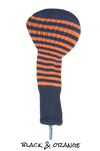 Black and Orange Club Sock Golf Headcover
