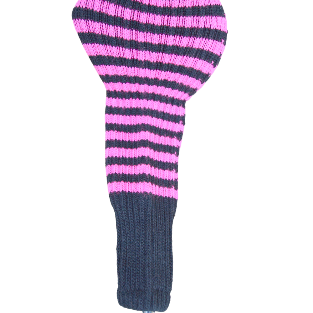 Black and Ruby Pink Club Sock Golf Headcover