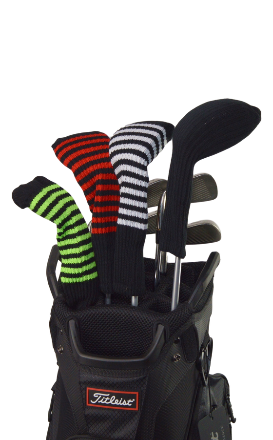 Black and Lime Green Club Sock Golf Headcover