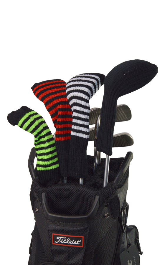 Black and Aqua Club Sock Golf Headcover