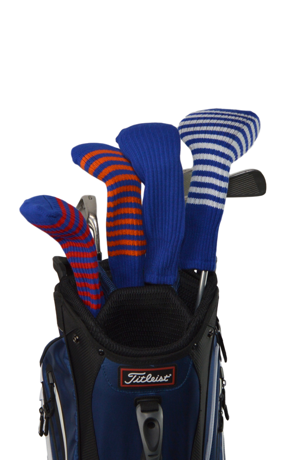 Blue and Gold Club Sock Golf Headcover