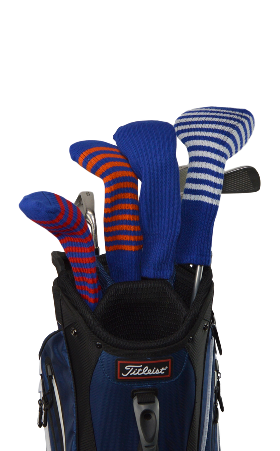 Navy Blue and White Club Sock Golf Headcover