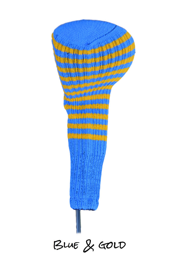 Blue and Gold Club Sock Golf Headcover