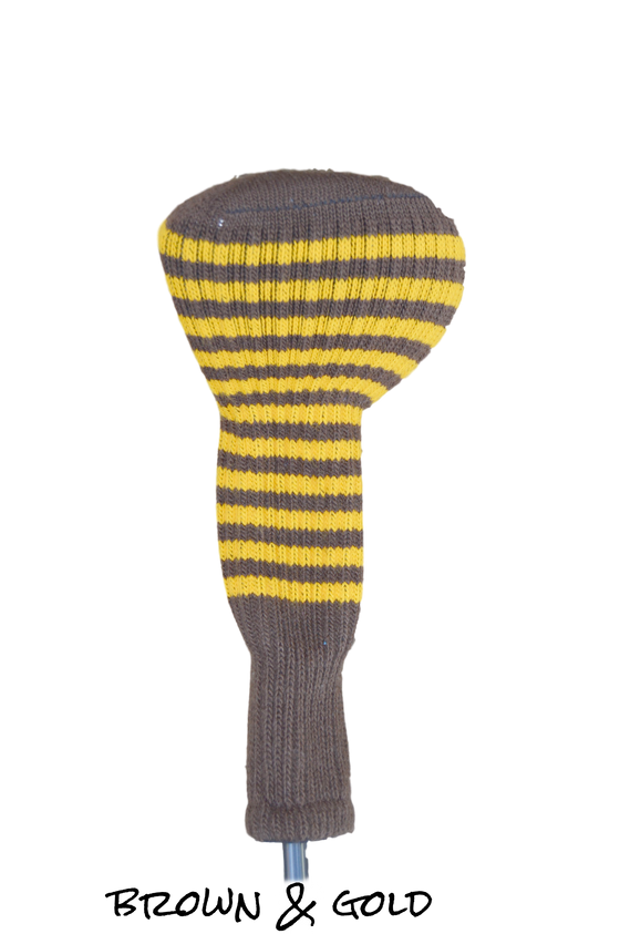 Brown and Gold Club Sock Golf Headcover