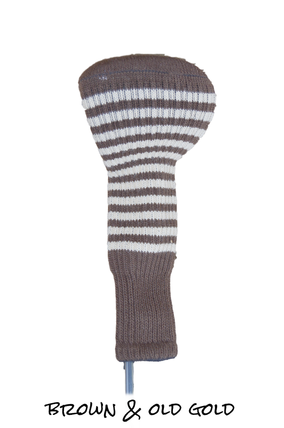 Brown and Old Gold Club Sock Golf Headcover | Peanuts and Golf
