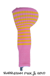 Bubblegum Pink and Gold Club Sock Golf Headcover | Peanuts and Golf