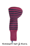 Burgundy Red and Black Club Sock Golf Headcover