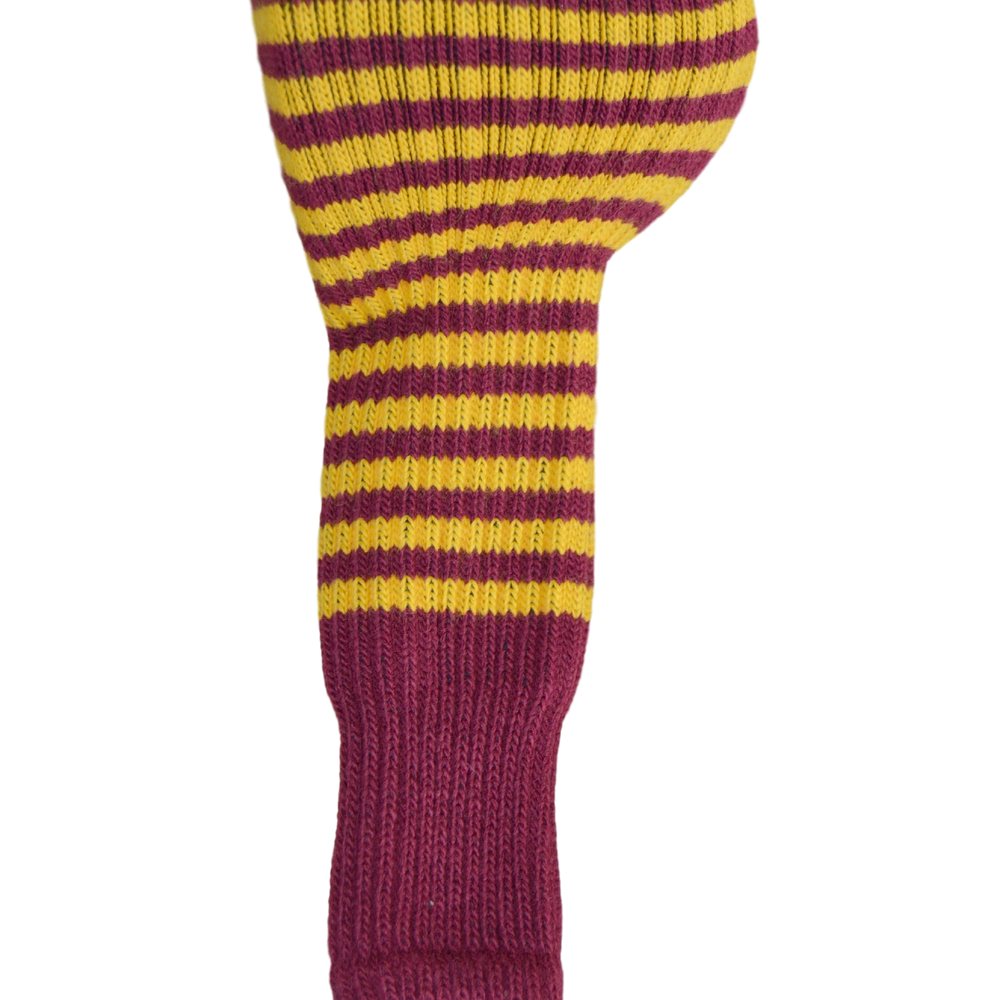 Burgundy Red and Gold Club Sock Golf Headcover