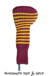 Burgundy Red and Gold Club Sock Golf Headcover