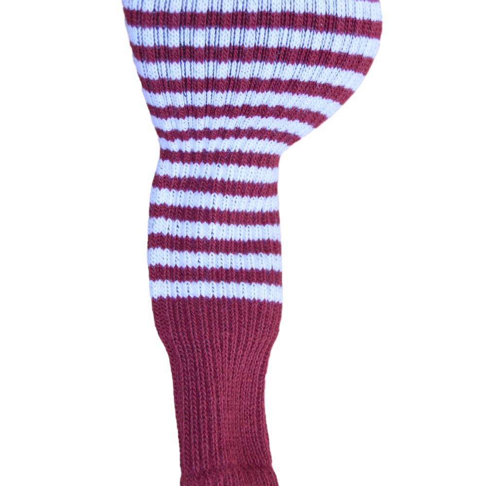 
                      
                        Burgundy Red and White Club Sock Golf Headcover
                      
                    