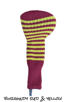  Burgundy Red and Yellow Club Sock Golf Headcover