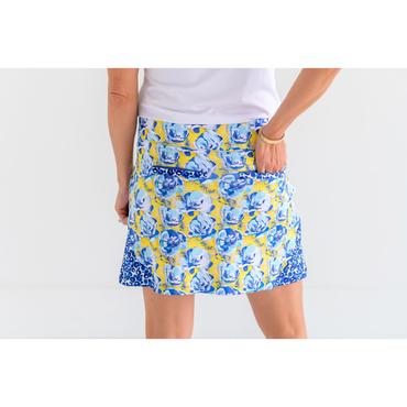 Birdies and Bow Straight and Narrow Skort -Floral Navy/Animal