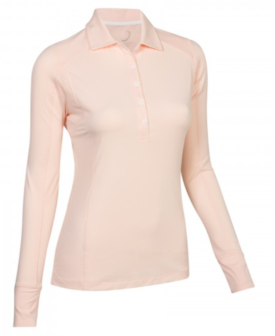 Zero Restriction Emma Long Sleeve Polo - Pink SPF 50