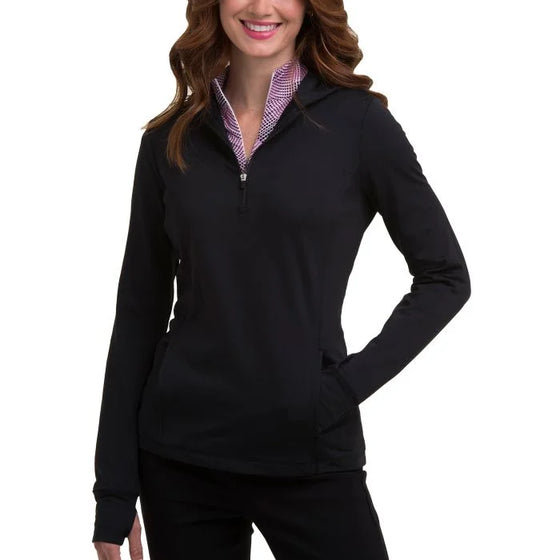 EP NY Long Sleeve Hooded Zip Pullover - Black