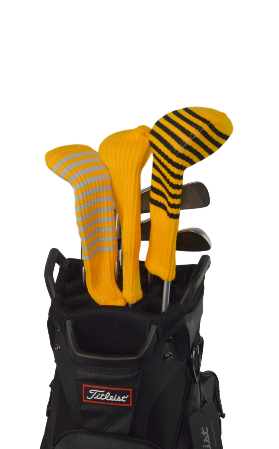 Gold and Purple Club Sock Golf Headcover