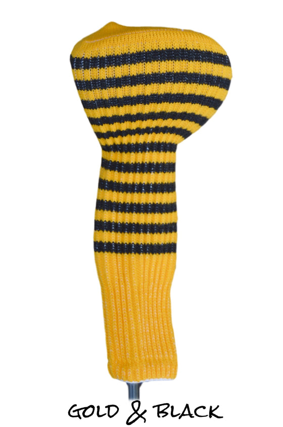 Gold and Black Club Sock Golf Headcover
