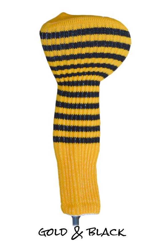 Gold and Black Club Sock Golf Headcover | Peanuts and Golf