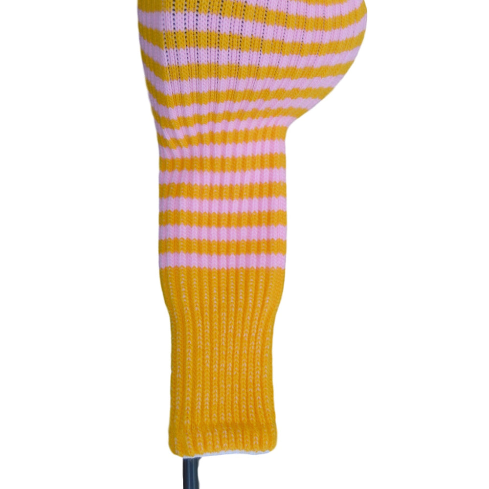 Gold and Light Rose Pink Club Sock Golf Headcover