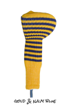 Gold and Navy Blue Club Sock Golf Headcover | Peanuts and Golf
