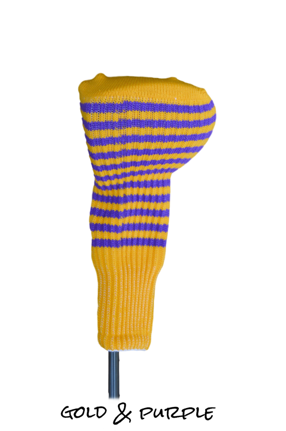 Gold and Purple Club Sock Golf Headcover | Peanuts and Golf