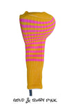 Gold and Ruby Pink Club Sock Golf Headcover