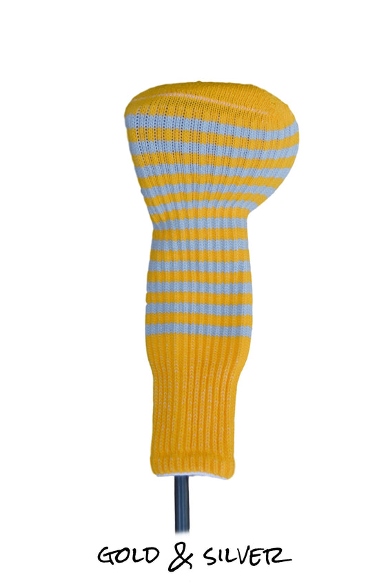 Gold and Silver Club Sock Golf Headcover