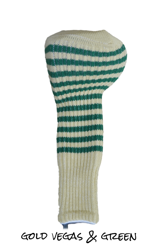 Old Gold and Green Club Sock Golf Headcover | Peanuts and Golf