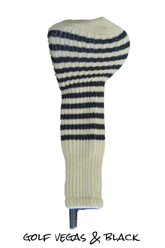 Old Gold and Black Club Sock Golf Headcover | Peanuts and Golf