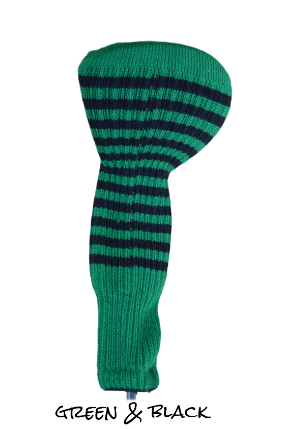 Green and Black Club Sock Golf Headcover | Peanuts and Golf