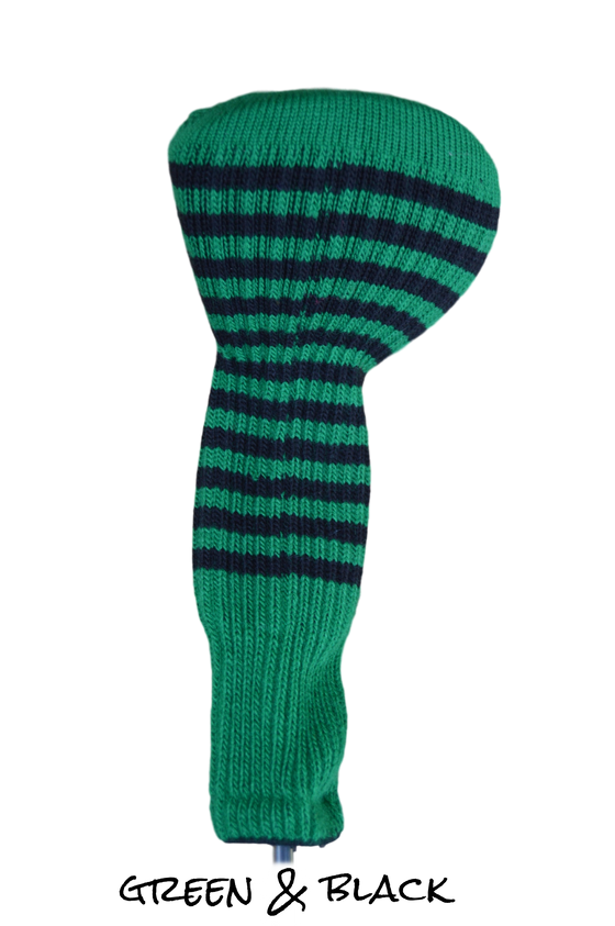 Green and Black Club Sock Golf Headcover