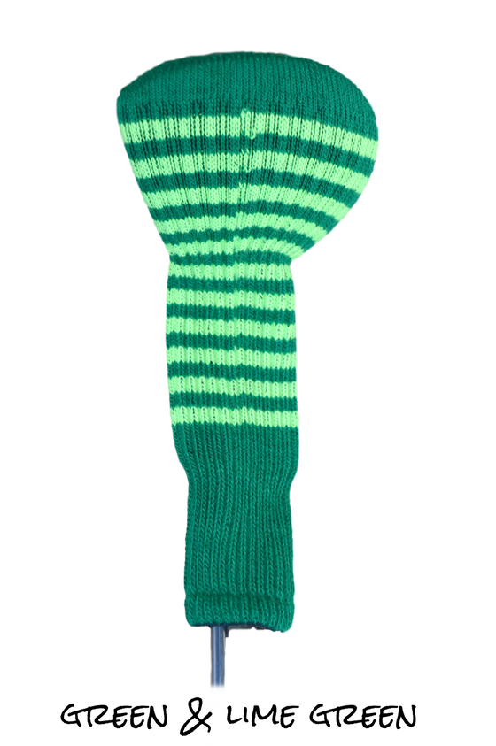 Green and Lime Green Club Sock Golf Headcover | Peanuts and Golf