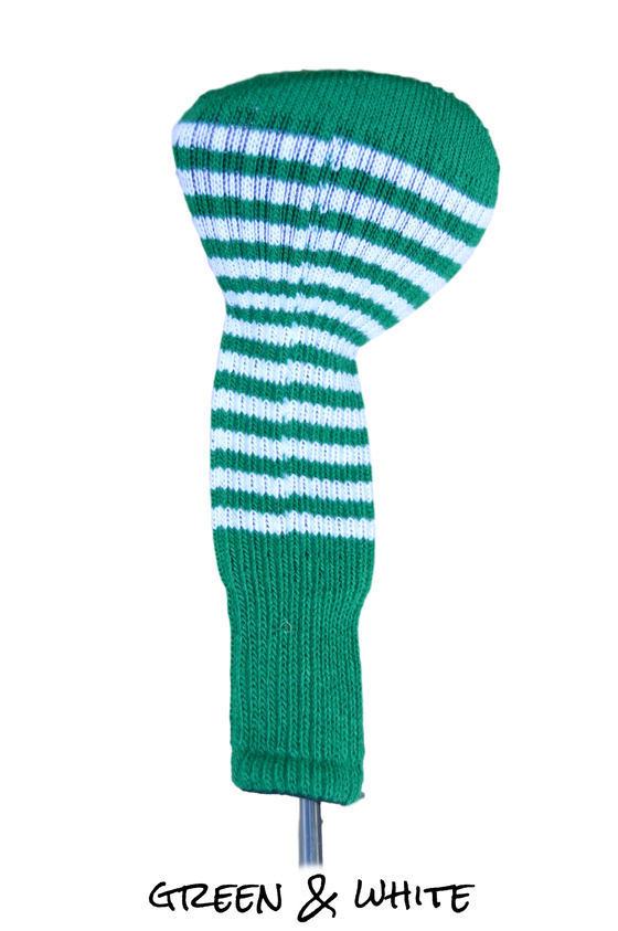 Green and White Club Sock Golf Headcover | Peanuts and Golf