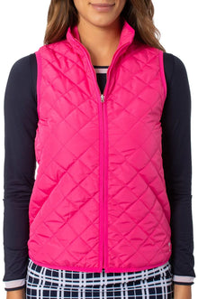  Goftini  - Quilted Vest -Hot Pink