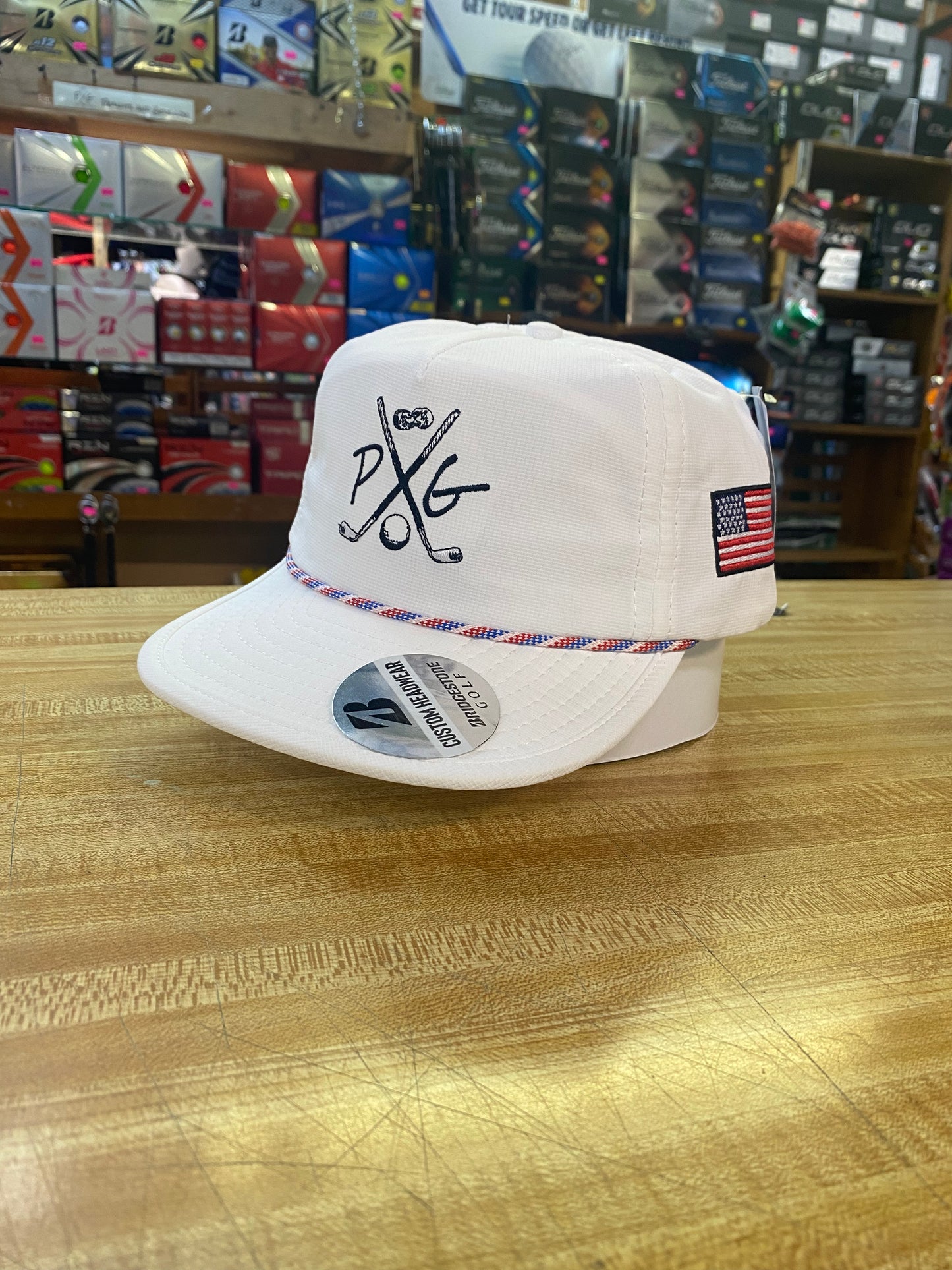 New Bridgestone Peanuts Golf Logo Flat Bill Hat Snap Back Peanuts and Golf