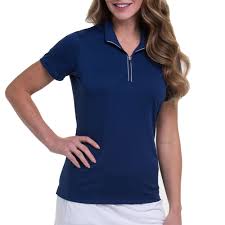 EP NY Short Sleeve  Zip Mock Polo INKY