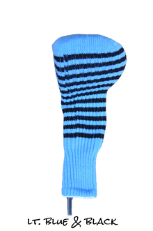  Light Blue and Black Club Sock Golf Headcover